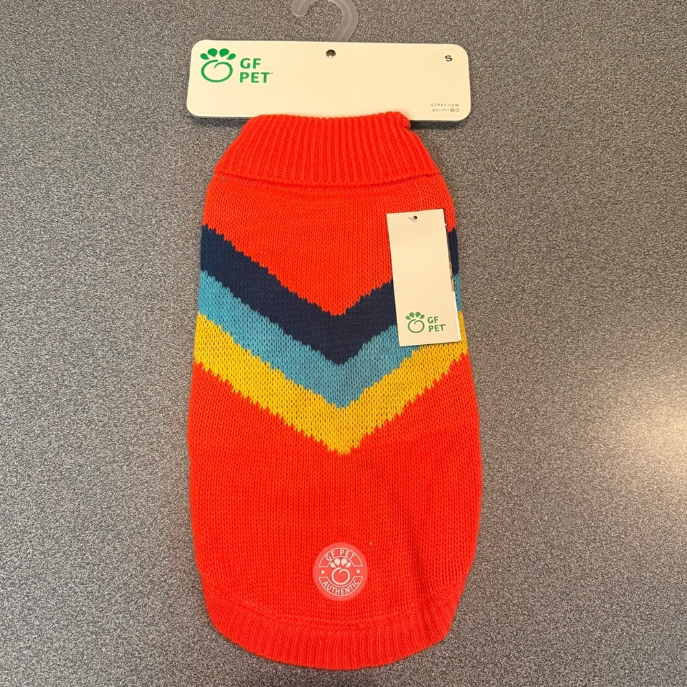 GF Pet Orange Alpine Dog Sweater Small NWT